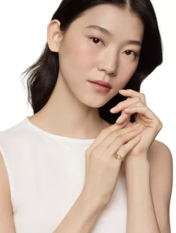 Sculpted Cable Pinky Ring In 18k Yellow Gold