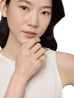 Sculpted Cable Pinky Ring In 18k Yellow Gold