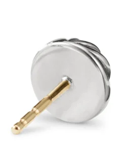 Sculpted Cable Stud Earrings In Sterling Silver, 8mm