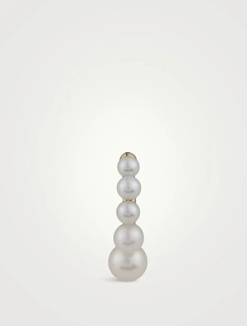 Sea Of Beauty 14K Gold Cascading Pearl Ear Cuff