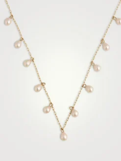 Sea Of Beauty 14K Gold Drop Necklace With Pearls