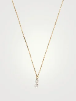 Sea Of Beauty 14K Gold Kissing Diamond Drop Necklace