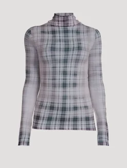 Seamless Turtleneck In Plaid Print