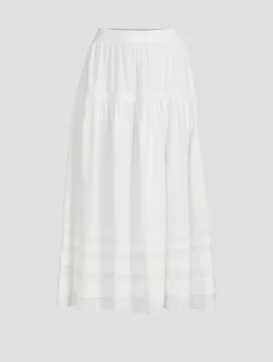 Sebastiane Poplin Midi Skirt