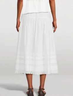 Sebastiane Poplin Midi Skirt