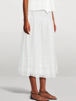 Sebastiane Poplin Midi Skirt