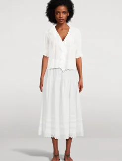 Sebastiane Poplin Midi Skirt