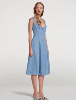 Sebastien Linen Midi Dress