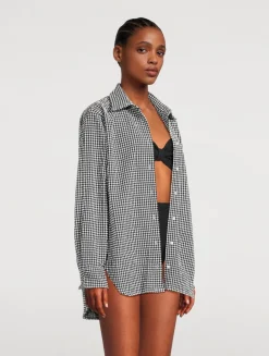 Seersucker Shirt In Gingham Print