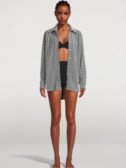 Seersucker Shirt In Gingham Print