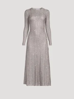 Sequin Knit Midi Dress