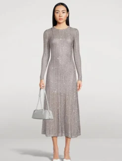 Sequin Knit Midi Dress