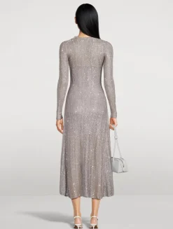Sequin Knit Midi Dress