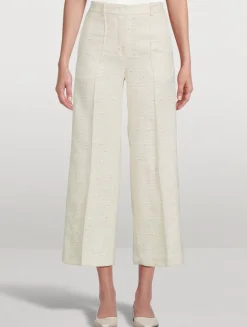 Sequin Straight-Leg Pants