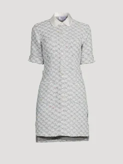 Sequin Tweed Shirt Dress