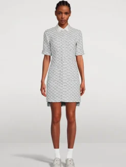 Sequin Tweed Shirt Dress