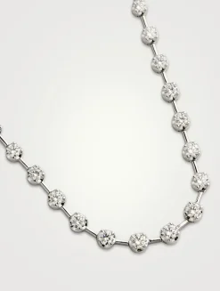 Serena 18K White Gold Diamond Station Necklace
