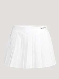 Serif Logo Pleated Tennis Skirt