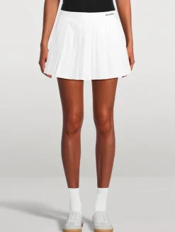 Serif Logo Pleated Tennis Skirt