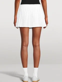 Serif Logo Pleated Tennis Skirt