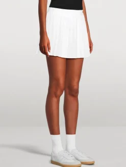Serif Logo Pleated Tennis Skirt