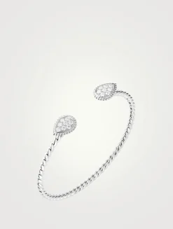 Serpent Bohème 18K White Gold Double Motif Bracelet With Diamonds