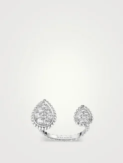 Serpent Bohème 18K White Gold Multi Motif Ring With Diamonds