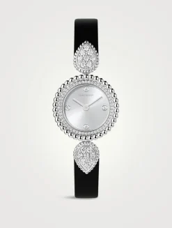 Serpent Bohème Leather Strap Watch With Diamonds