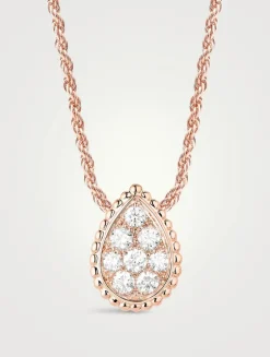 Serpent Bohème S Motif Rose Gold Pendant Necklace With Diamonds