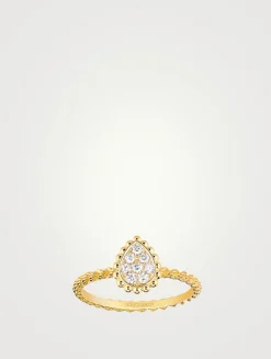 Serpent Bohème XS Motif Gold Ring With Diamonds