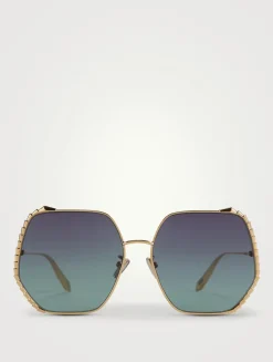 Serpenti Geometric Sunglasses