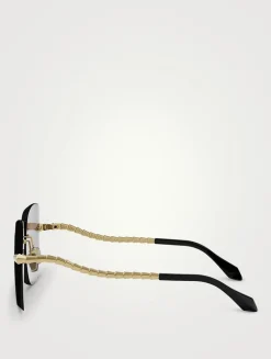 Serpenti Viper Geometric Sunglasses