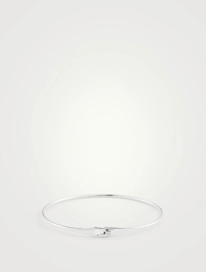 Serrure 18K White Gold Bangle Bracelet With Diamond