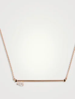 Serti Sur Vide Rose Gold Pendant Necklace With Diamond