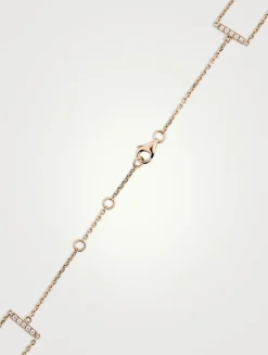 Serti Sur Vide Rose Gold Layered Necklace With Diamonds