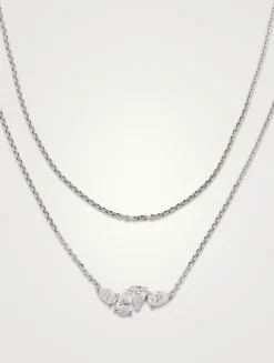 Serti Sur Vide White Gold Layered Necklace With Diamonds