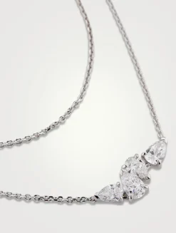 Serti Sur Vide White Gold Layered Necklace With Diamonds