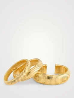 Set Of Three Thick Cobra Bracelets