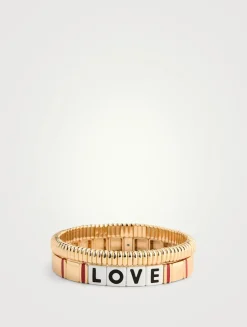 Set Of Two Golden Love Bracelets