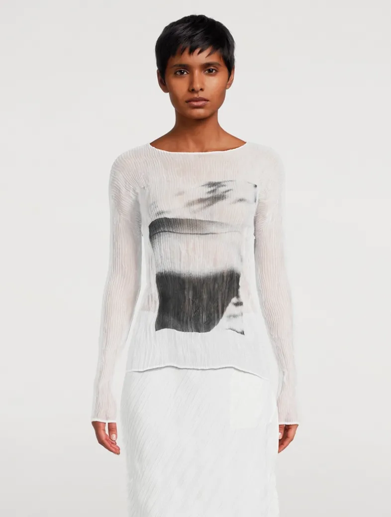 Shadow Study Chiffon Twist Top