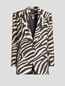 Shawl-Collar Blazer In Zebra Print