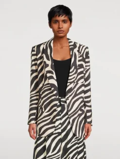 Shawl-Collar Blazer In Zebra Print