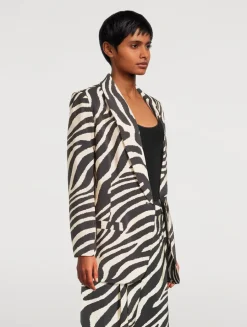 Shawl-Collar Blazer In Zebra Print