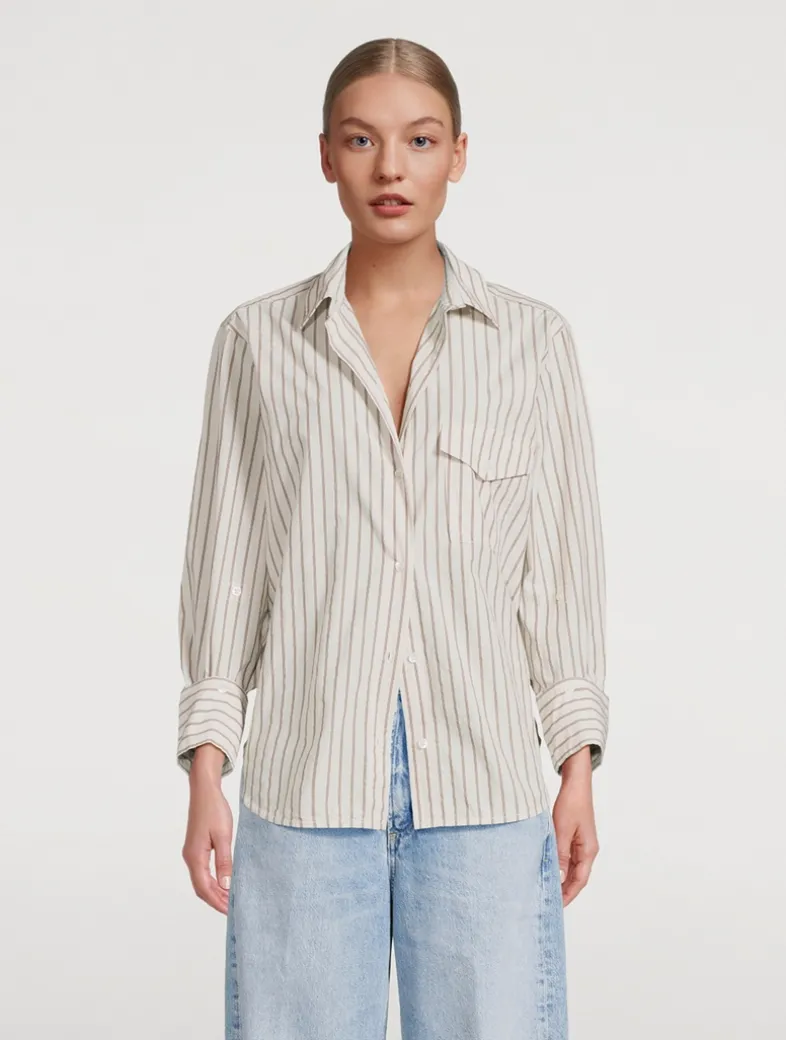 Shay Cotton Shirt In Stripe Print