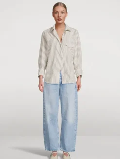 Shay Cotton Shirt In Stripe Print