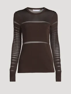 Sheer Long-Sleeve Top