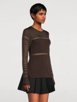 Sheer Long-Sleeve Top