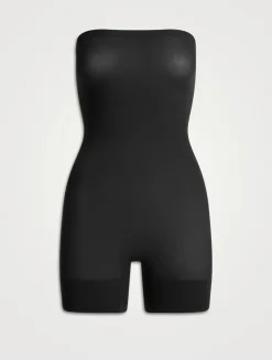 Sheer Seamless Strapless Shortie Bodysuit