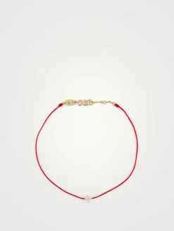 Shiny 18K Gold String Bracelet With Diamonds