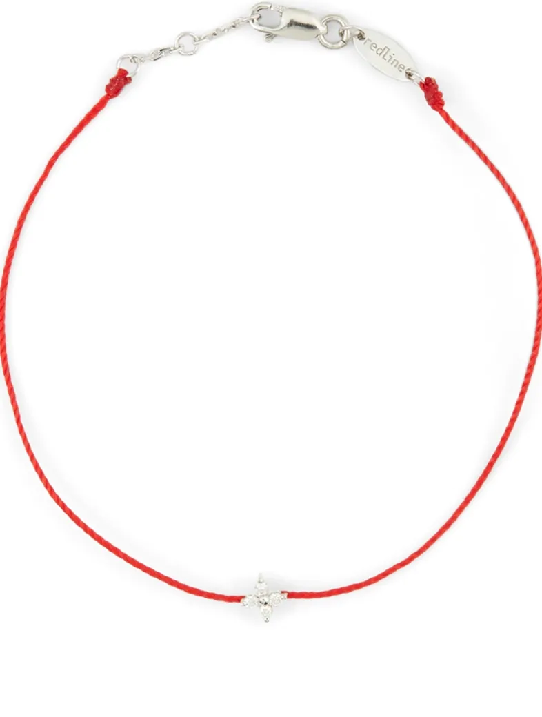 Shiny 18K White Gold String Bracelet With Diamonds